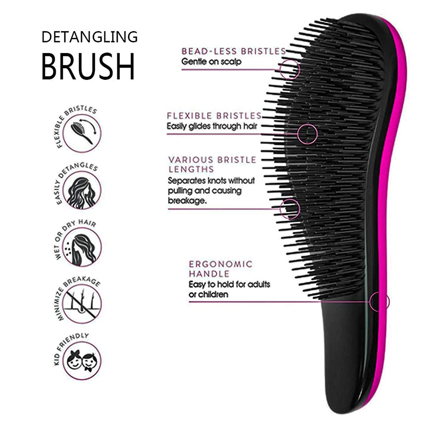 YBLNTEK Detangling Hair Brush Scalp Massage Hair Comb Hairbrush for Curly/Wavy/Curly/Coily/Wet/Dry/Oil/Thick Hair Women Man