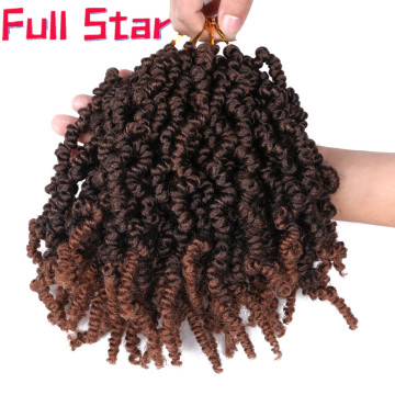 Full Star Pre-twisted Spring Twist Hair 10 inch Passion Twists Crochet Braids Short Curly Bomb Twist Braiding Hair for Women