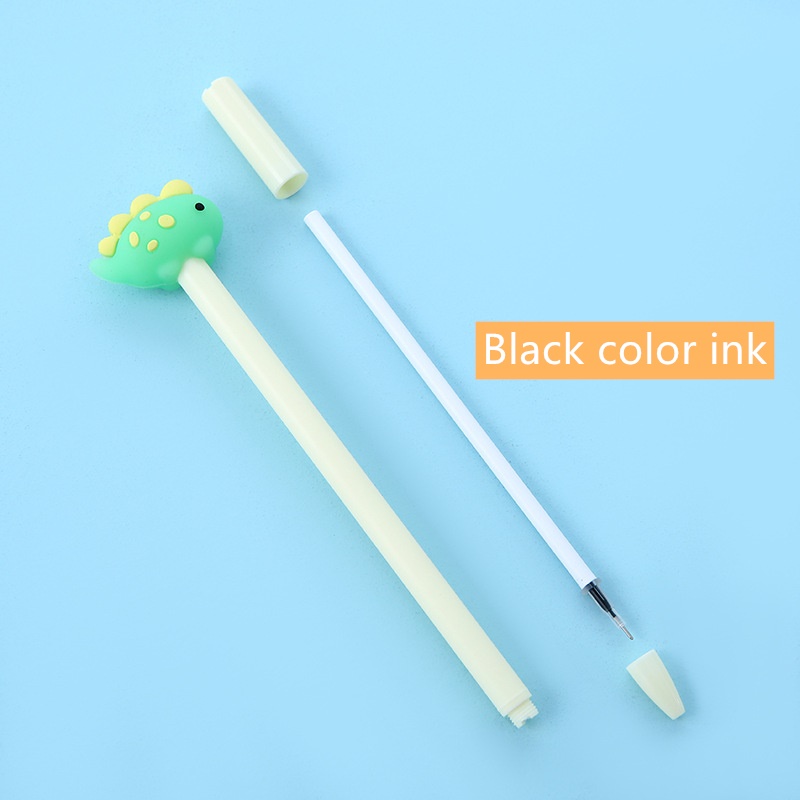 24 pcs/Lot Cute Dinosaur Pen Ballpoint 0.5mm Black Color gel Ink for Writing signature kids gift Office School accessories A6945