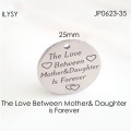 20pcs/lot 25mm charm The Love Between Grandmother& Granddaughter is forever disc pendants tag Stainless steel fitting DIY