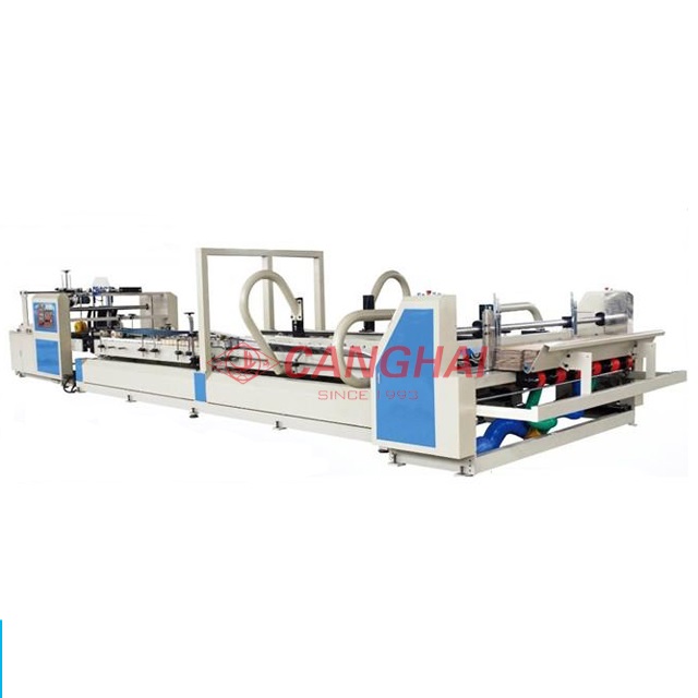 Full automatic computer control packing carton box folder gluer machine1
