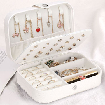 Jewelry box for earrings ring necklaces storage PU leather box for jewelry Portable organizer for jewelry Travel jewelry case