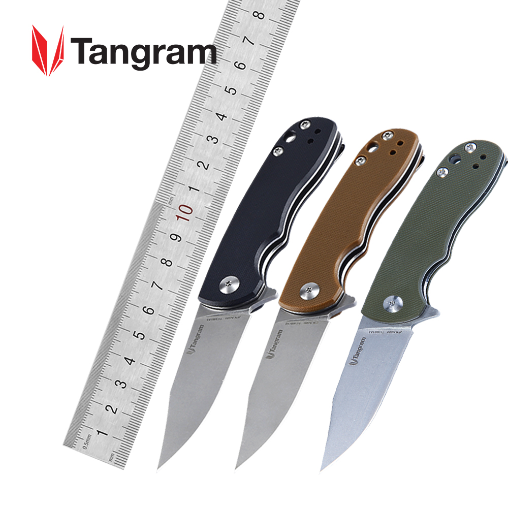 Tangram pocket knife 440C steel knife survival multi-function folding knife self-defense outdoor knives