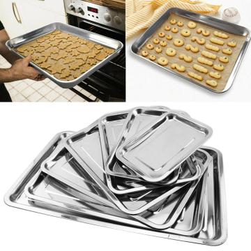 Stainless Steel Rectangular Grill Fish Baking Tray Plate Pan Kitchen Supplies Baking Dishes Pans