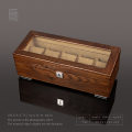 Tang 5 Slots Wood Watch Storage Boxes Case Mechanical Men's Watch Storage Organizer With Lock Wooden Jewelry Gift Box