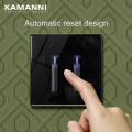 KAMANNI Luxury Light Switch LED Indicator Crystal Tempered Glass Piano Key Model design White Push Botton Wall Switches 220V New