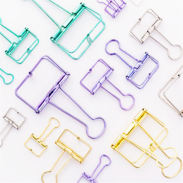 Luxury quality 48mm 32mm 19mm Multicolor Metal Binder Clip Clamp Paper Bookmark Clips Student School Office Supplies