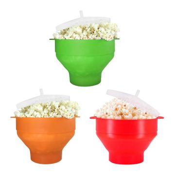 Microwaveable Silicone Popcorn Popper, BPA Free Collapsible Hot Air Microwavable Popcorn Maker Bowl, Use In Microwave or Oven