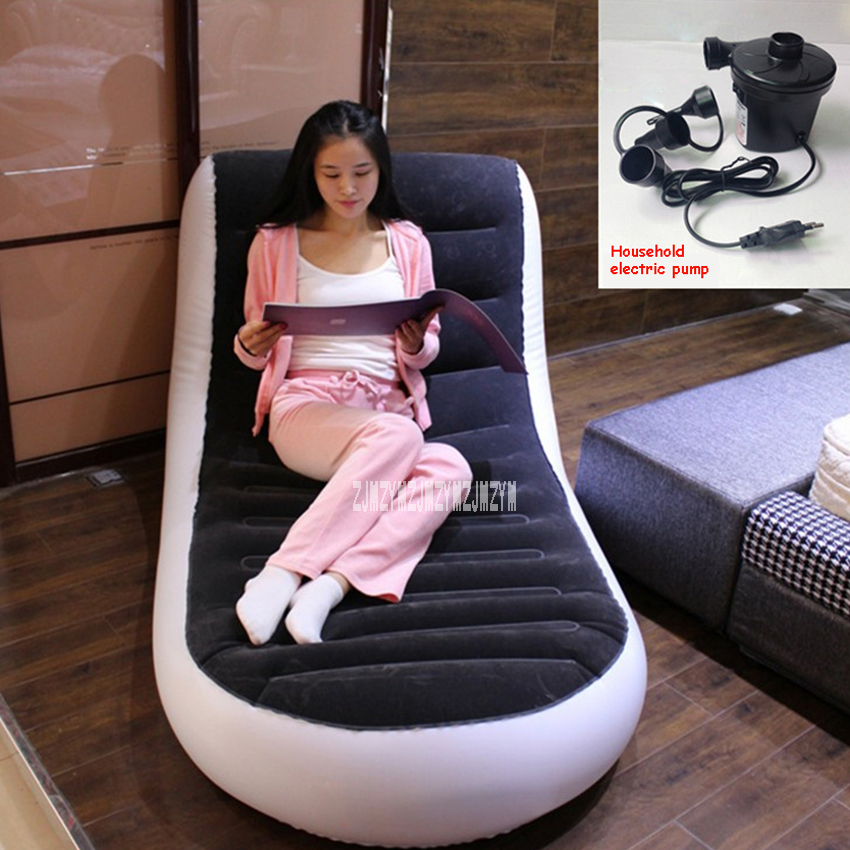 New A806 L-shaped Inflatable Sofa Bed Single Outdoor Portable Inflatable Sofa Home Lazy Sofa With Household Electric Pump+Pillow