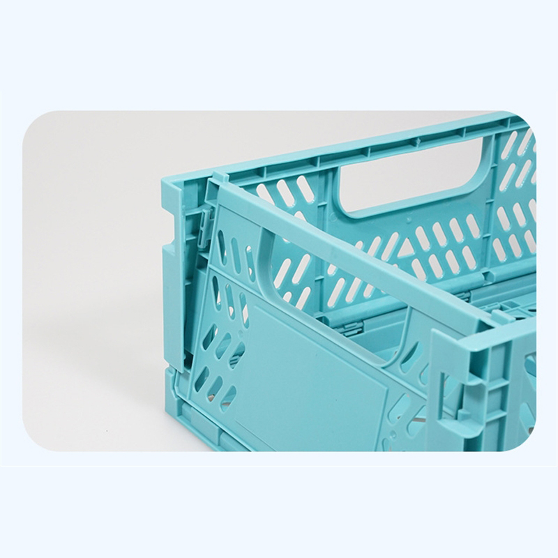 4pcs/lot 43X29X16.5cm Collapsible Basket Folding Storage Box Crate Plastic Container Durable Transportable Foldable Basket