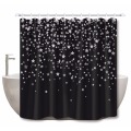 Stars On Black Extra Long Shower Curtains Bathroom Curtain Waterproof Mildew Resistant Polyester Fabric for Bathtub Decor