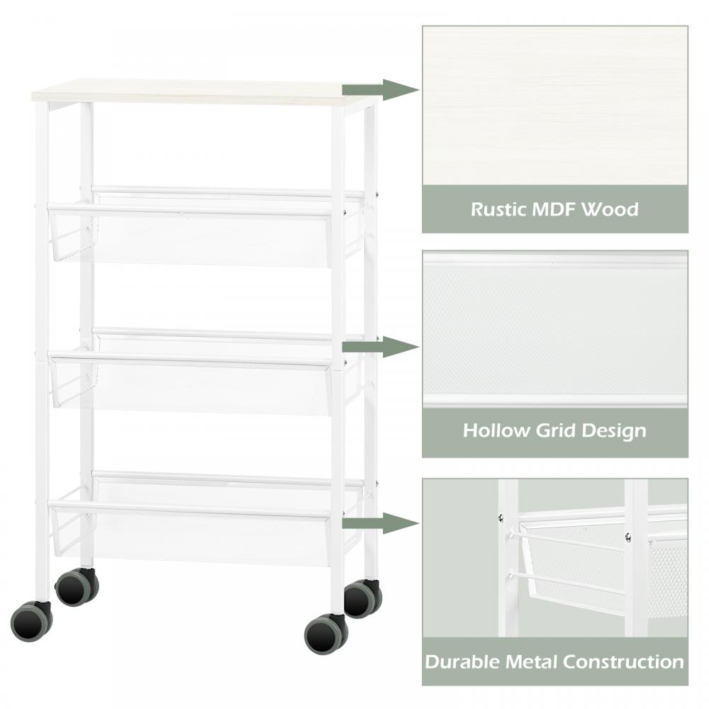 3 Levels Basket Multifunctional Cart