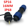 Waterproof Connector Aviation Plug SP16 Type IP68 Cable Connector Socket Male And Female Industry Wire Cable 2 3 4 5 6 7 9 Pin