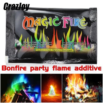 Magic Fire Mystical Tricks Colored Flames Bonfire Sachets Fireplace Pit Patio Toy Professional Magicians illusion Pyrotechnics