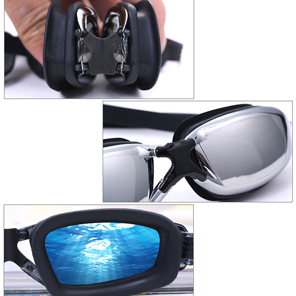 Plastic Swim Eyewear Adult Waterproof Anti-Fog UV Protect HD Swimming Goggles Swim Glasses