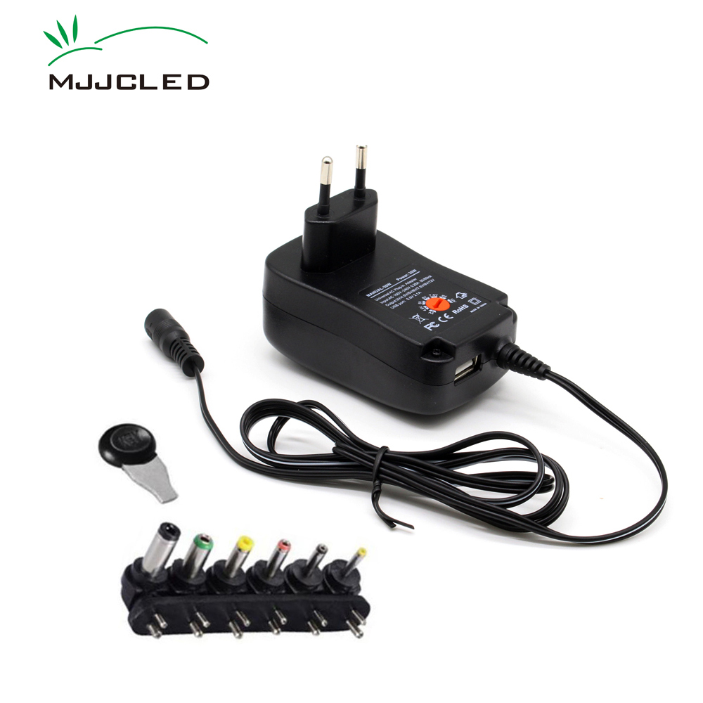 Universal Adapter AC DC Transformer 4.5V 3V 6V 7.5V 9V Adjustable Voltage 12V Power Supply 5V 30W Regulated Power Adapter USB