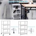 Small White Microwave Stand Utility Cart with Footpads