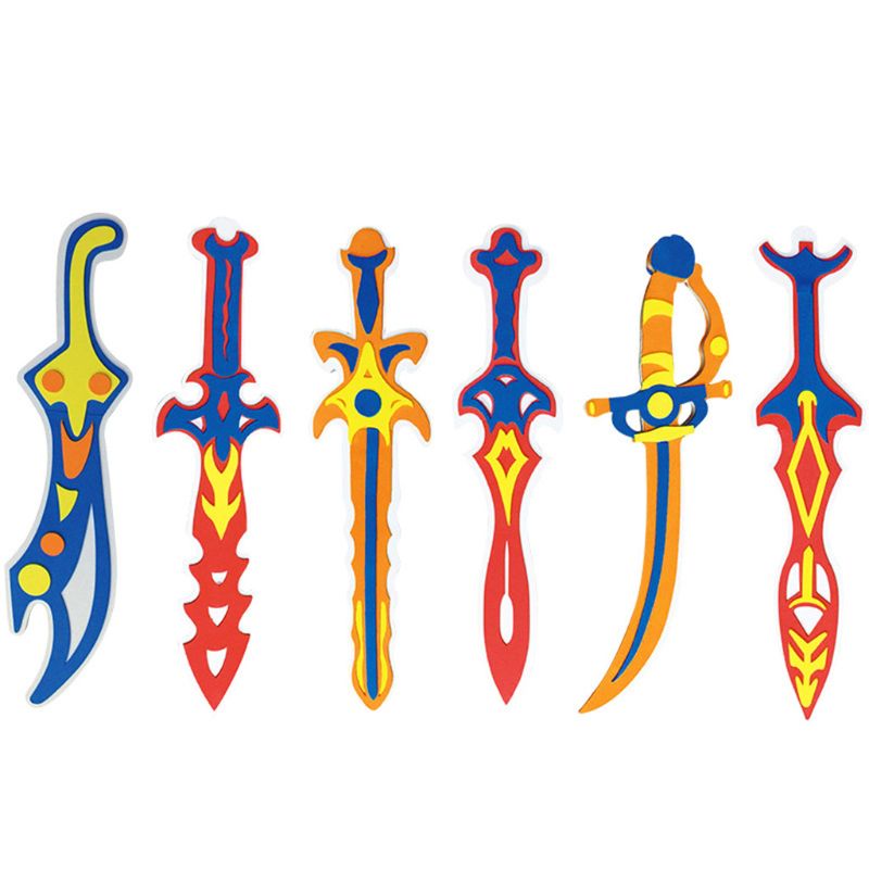 EVA Pirate Toy Sword DIY Safety 3D Puzzle Foam Toys Kids Toy Pretend Play Boys Gift Drop Shipping