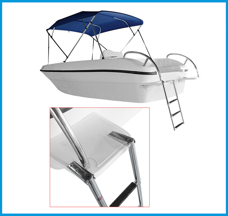 BSET MATEL 3 Steps Boat Stainless Steel 304 Telescoping Folding Ladder Deck Outboard Swim Platform Boat Marine Yacht Accessories