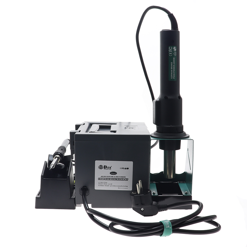 8858-i Upgraded Hot Air Station 852D Soldering Iron Desoldering Station DES H92 2 In 1 BGA Rework Solder Desoldering Tool