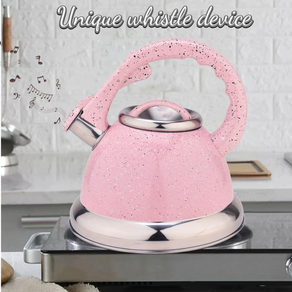 Pink Mirror Stainless Steel Whistling Water Kettle