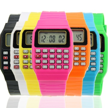 New Fad Children Silicone Date Multi-Purpose Kids Electronic Calculator Wrist Watch Drop Shipping
