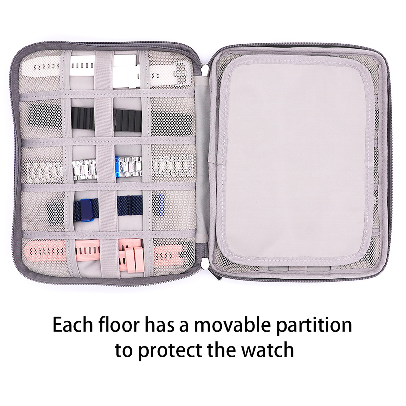 18 Slot Travel Watch Storage Box Watchband Storage CaseStrap Organizer Watch Holder Black Display Case Box