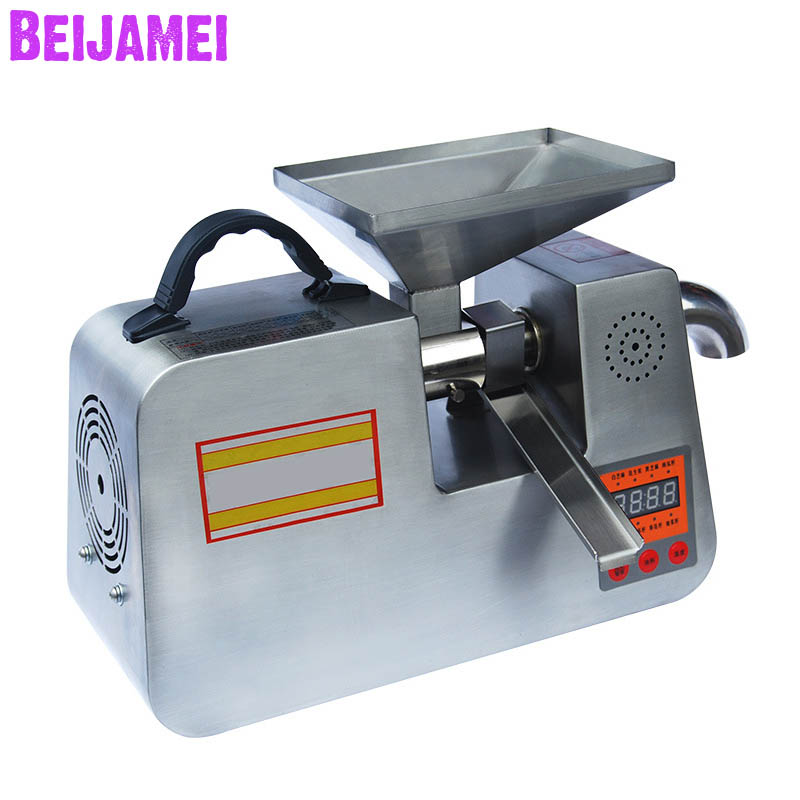 BEIJAMEI Portable Peanut Oil press machine Automatic Digital Flaxseed Oil Presser Sesame/Perilla seeds/Rapeseed Oil Extractor