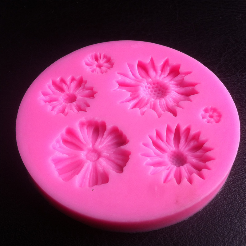 3D Daisy Flower Silicone Molds Fondant Craft Cake Candy Chocolate Ice Pastry Baking Tool Mould Fondant Tools