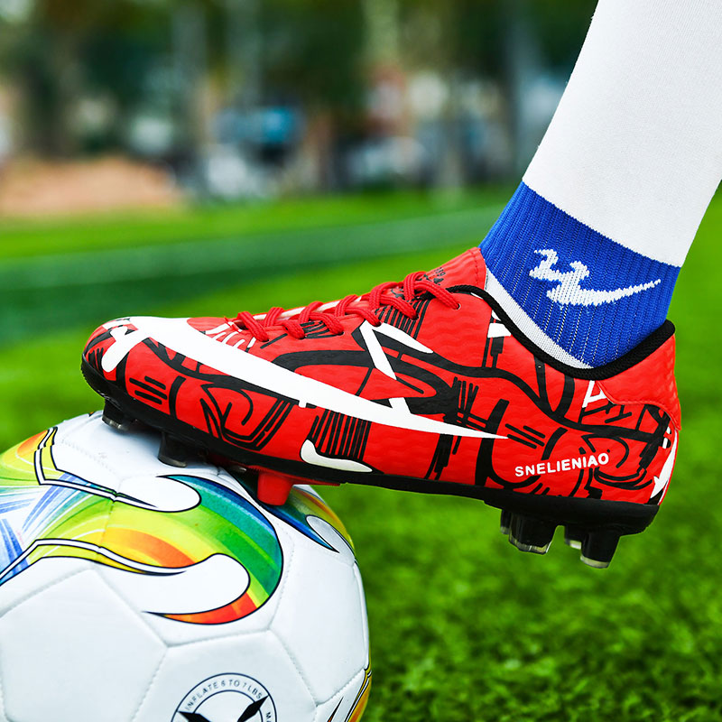 ZHENZU Men Women Boys Soccer Shoes Football Boots TF/FG Kids Cleats Training Sport Sneakers Size 35-45