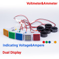 AC 60-500V 0-100A Square 22mm LED Digital Dual Display Ammeter Voltmeter Voltage Gauge Current Meter led Modules Indicator light