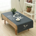 Thick 100% Ramie Cotton Fabric Waterproof Coffee Table Cloth With Pocket Leaving Room Tablecloth