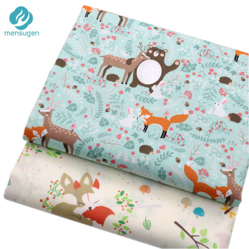 Fabric Meters Cartoon Bear and Fox Cotton Fabric for Baby Bedding Pillows Blanket DIY Sewing Material Patchwork Quilting Fabric