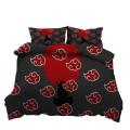 Japan Anime Naruto Akatsuki Bedding Sets Fashion Duvet Cover Set Single Double Queen King Bedclothes Pillowcase Kids Quilt cover