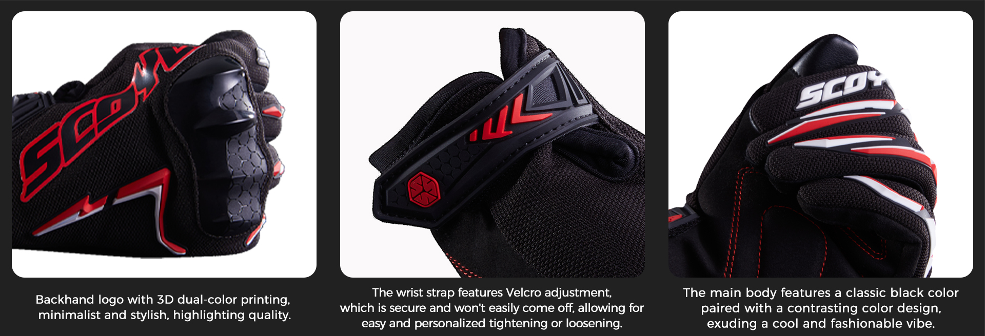 reflective moto gloves