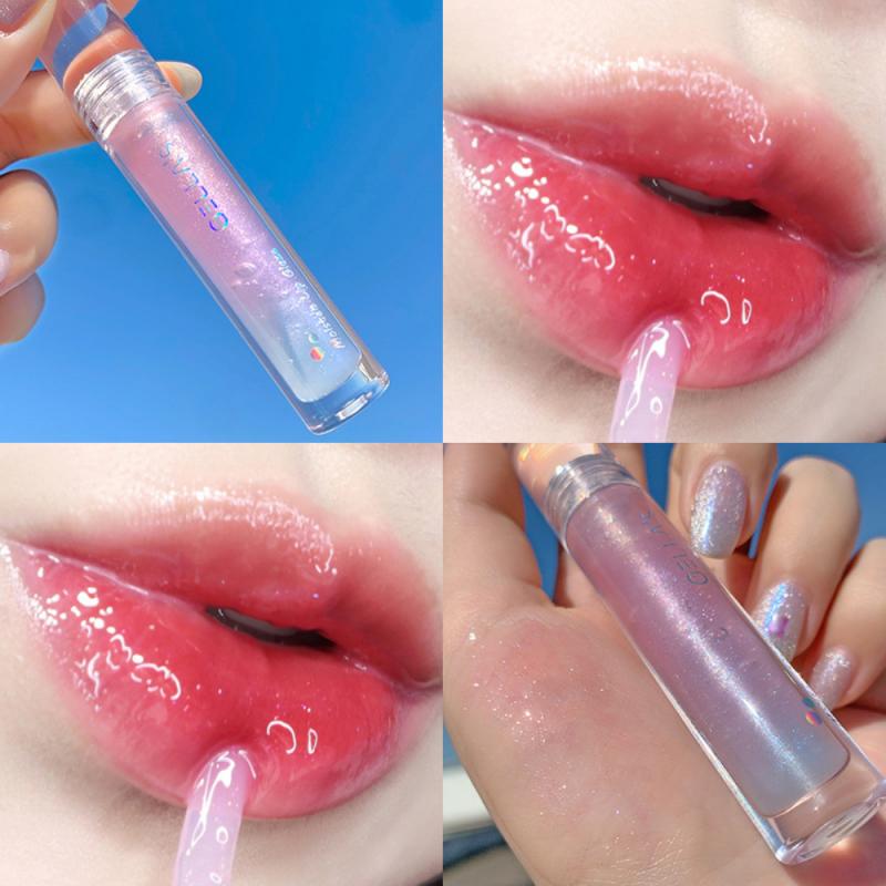 Tri-color Juice Glass Mirror Sparkling Diamond Lipstick Transparent Lip Gloss Moisturizing Plumping Lip Balm Lip Make Up TSLM2