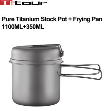Outdoor Multi functional Pure Titanium Pot Camping Foldable