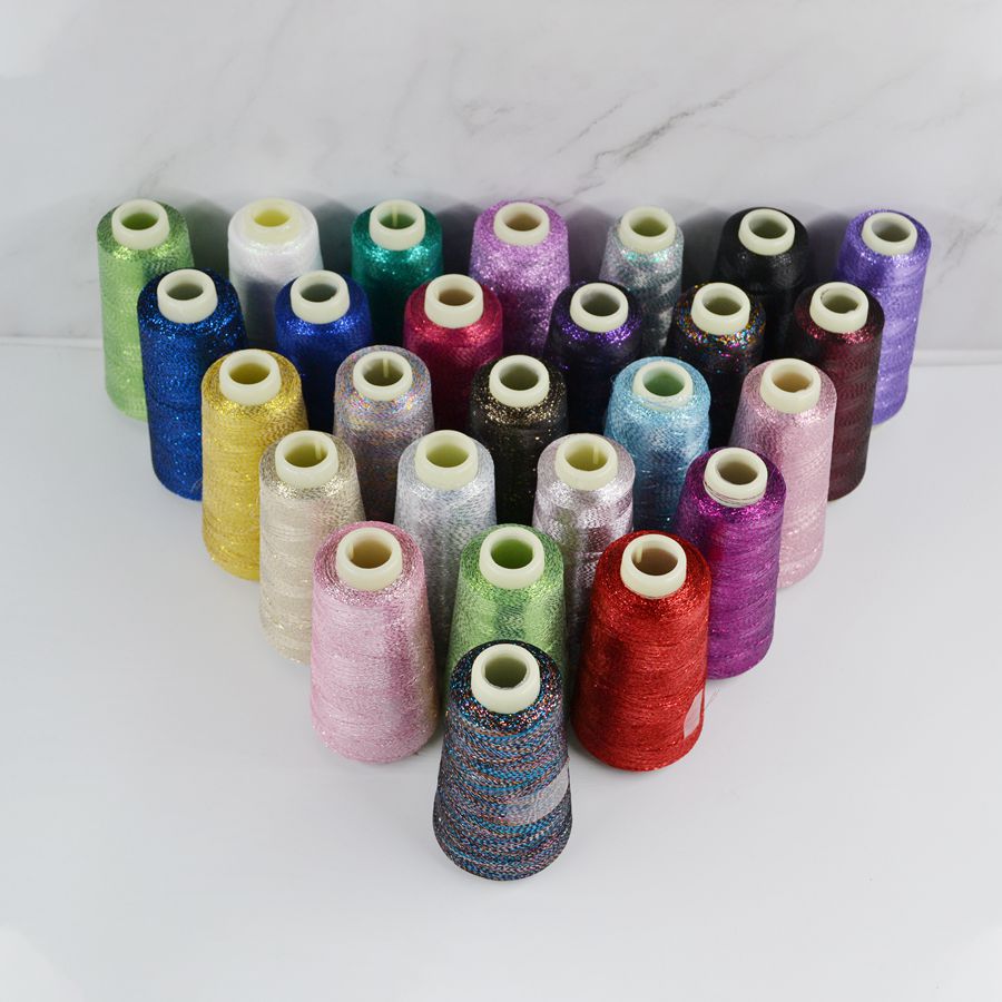 New Sewing Thread 2000meters/roll Gold Silver Embroidery Thread Cord 100%Acrylic Partner Yarn for Knitting Craft Supplier