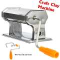 Hand Cranked Handmade Press Pasta Tools Non-Electric Portable Stainless Steel Craft Polymer Clay Rolling Machine Press Roller