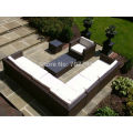 8 Piece Outdoor Rattan Complete Sectional Garden Sofa Lounger in Black