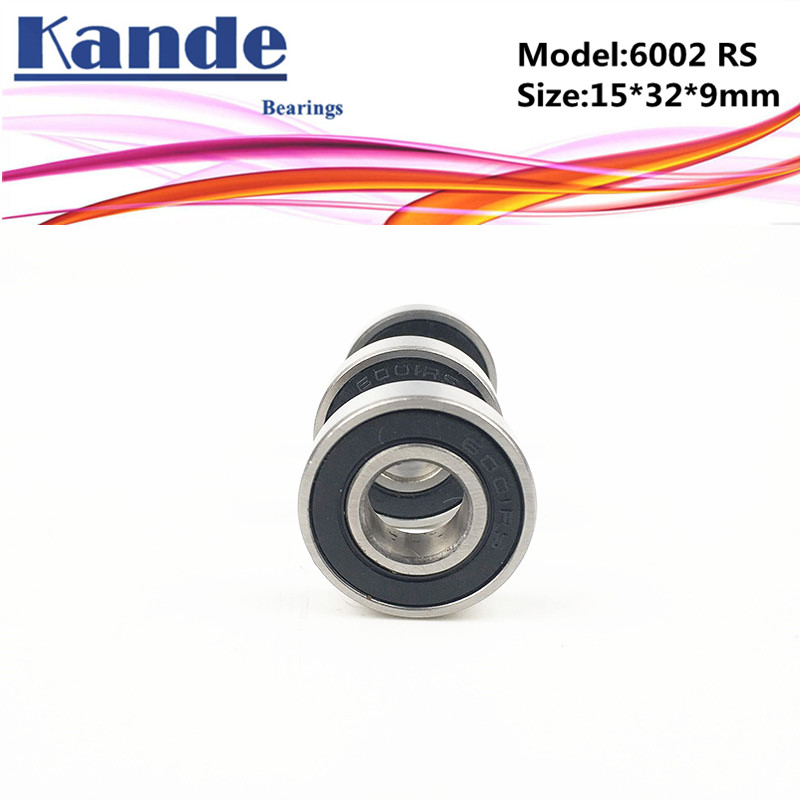 6002RS Bearing 4pcs ABEC-5 High quality 6002 2RS Single Row Deep Groove ball bearing 6002-2RS 15x32x9 mm Kande bearing