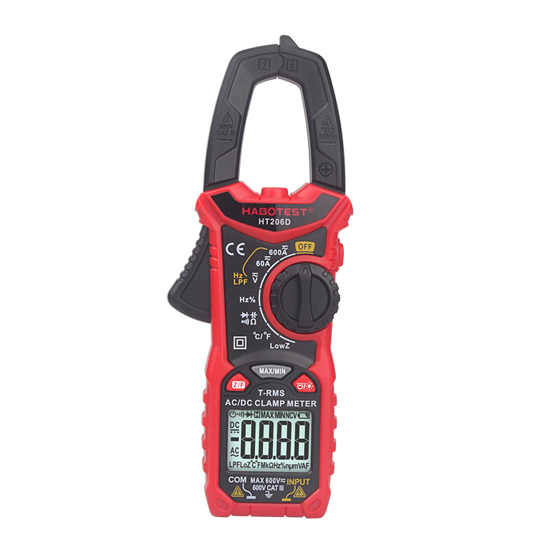 HABOTEST HT206D 600A AC/DC Digital Clamp Meter for Measuring AC/DC Voltage AC/DC Current NCV Temperature Clamp Multimeter