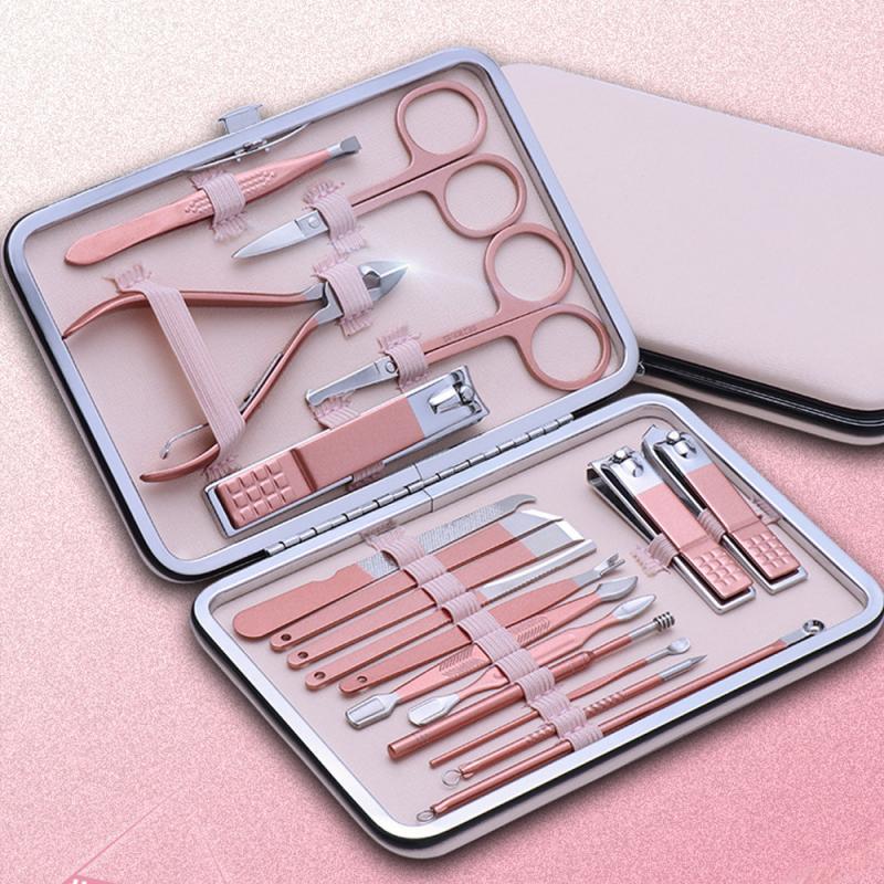 18/16/12/10/7pc New Manicure Nail Clippers Pedicure Set Portable Travel Hygiene Kit Stainless Steel Nail Cutter Tool Set TSLM1