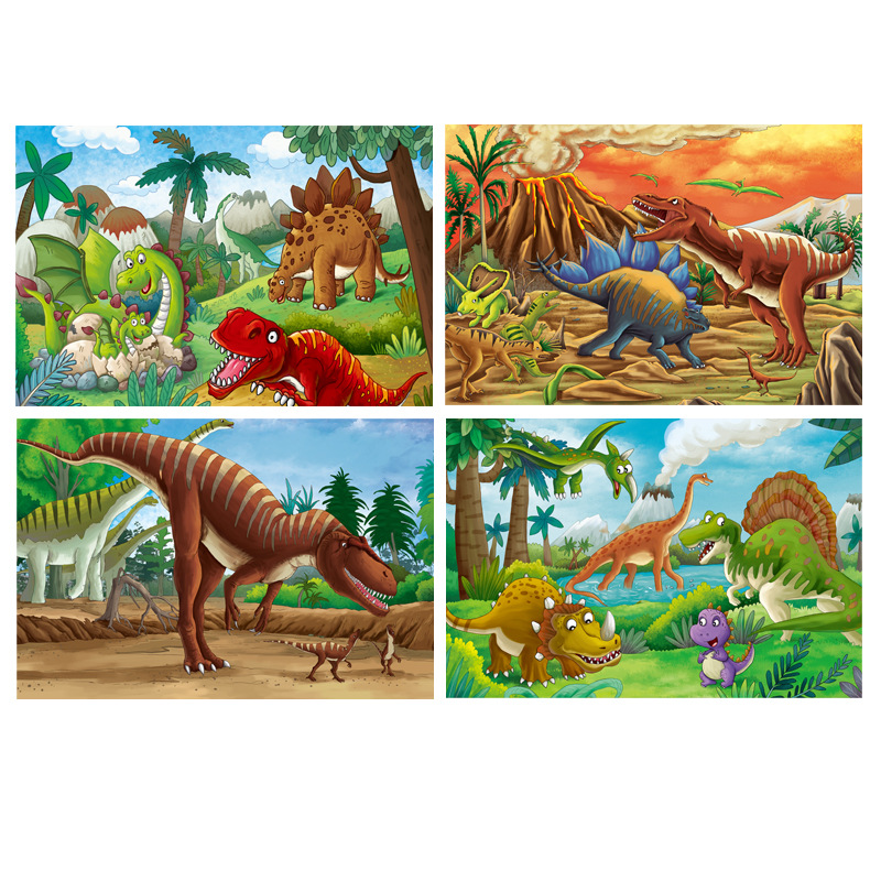 Hot 100pieces the dinosaur puzzle Educational toys for children the best gift for children