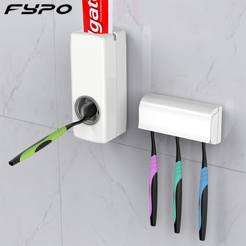 Tooth Paste Squeezer Dispenser with Toothbrush Holder Bathroom Products Automatic Set Tooth Brush Accessories Toothbrush Holder