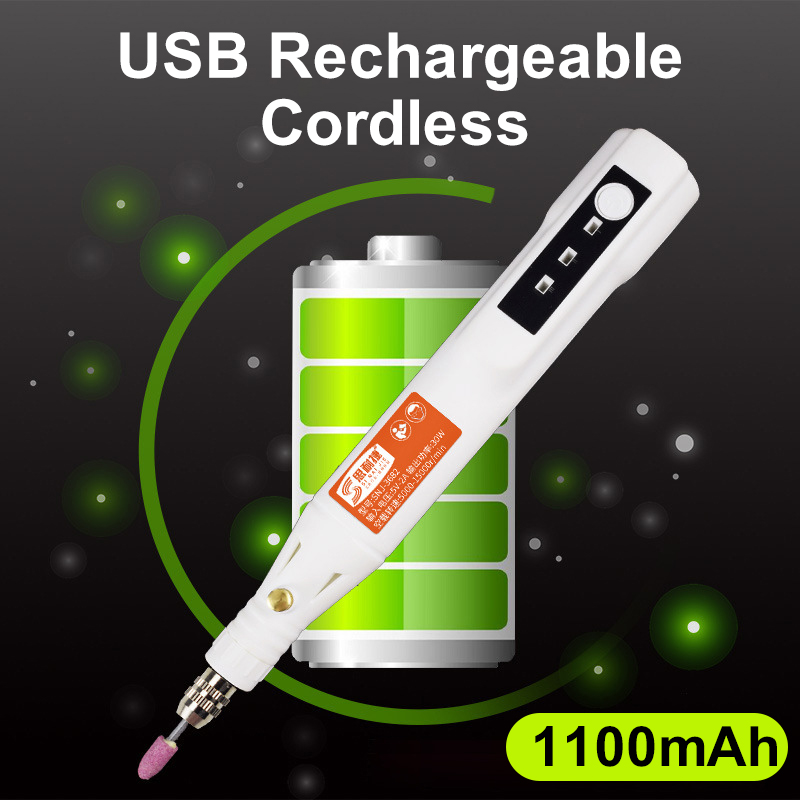 110/138/188pcs 3 Speed Cordless Electric Grinder Drill Engraving Pen Rotary Tool Kit 1100mAh USB Charging 5000-15000r/min