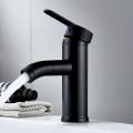 XUNSHINI Stainless Steel Basin Faucets Matt Black Bathroom Sink Washbasin Tap Single Hole Hot&Cold Water Mixer Tap