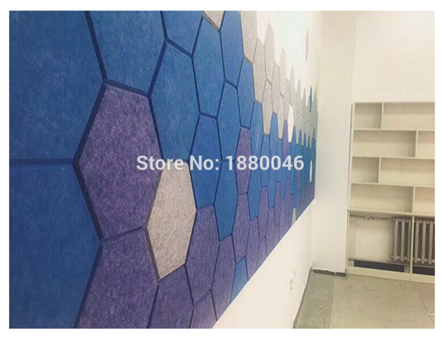 One box 10pcs Creativity acoustic panels Hexagon acoustic treatment panels Eco-friendly Polyester Material acoustic wall panels