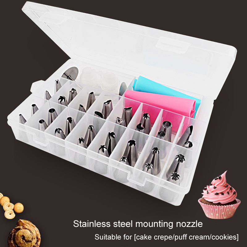 38Pcs Icing Cream Baking Pastry Tool Reusable Bakeware Confectionery Pastry Bags Nozzles Confectionery Cake DIY Decorating Tools