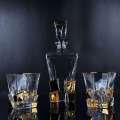 High quality 7pcs/set wine glass bottle luxury gold rim drink glass Party Brandy Snifters Beer Steins drinking Cocktail Glasses
